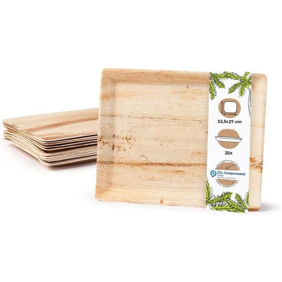 24 plates - 12 x 10 in Gastronomy Serving Tray Palm Leaf Plate I Ecofriendly - Picture 1 of 10